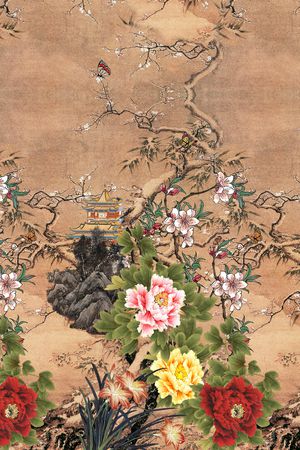 胸前独幅印花花型图片