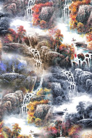 中国风印花花型图片