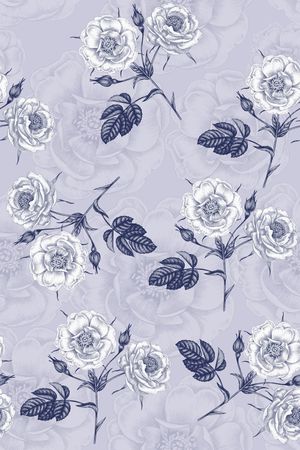 朦胧花卉印花花型图片
