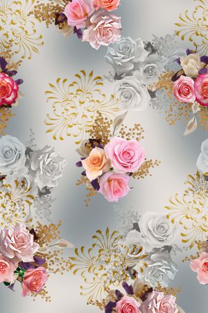 照片花卉印花花型图片