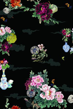 中国风印花花型图片