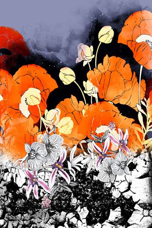 胸前独幅印花花型图片