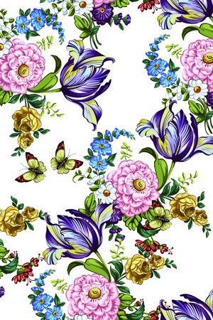 月季花印花花型图片