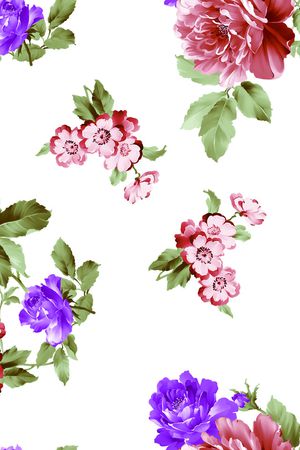 月季花印花花型图片