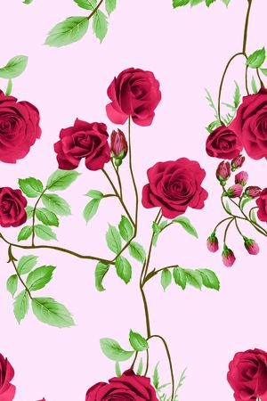 月季花印花花型图片