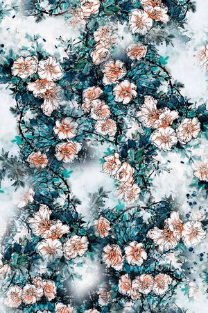 水彩花卉印花花型图片