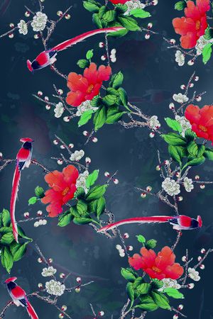 梅花印花花型图片