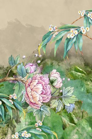 胸前独幅印花花型图片