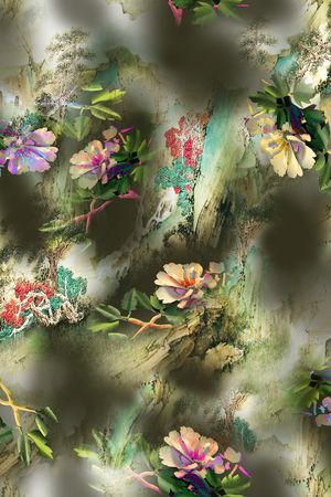 抽象印花花型图片