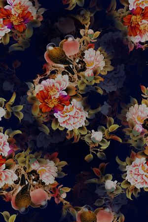 牡丹印花花型图片