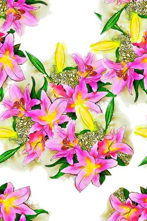 绘画印花花型图片