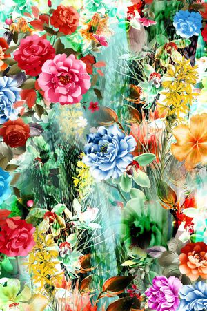 鲜花印花花型图片