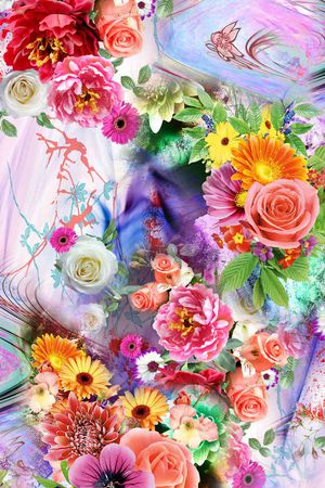 鲜花印花花型图片