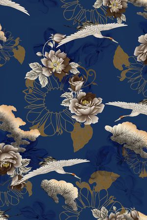 仙鹤印花花型图片