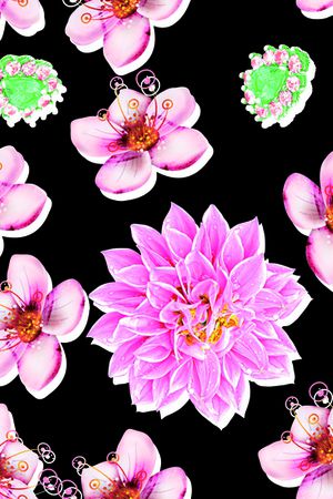 鲜花印花花型图片