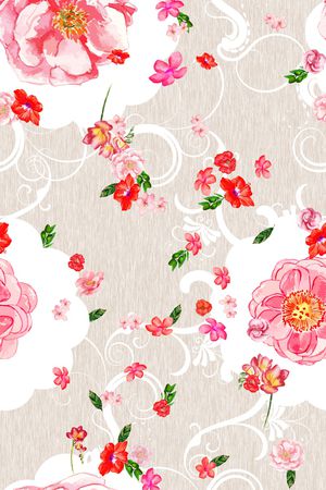 年轻女性印花花型图片