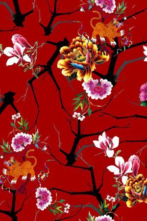 玉兰花印花花型图片