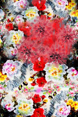 泼墨印花花型图片