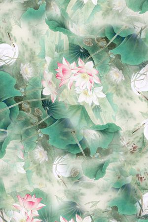 手绘花卉印花花型图片