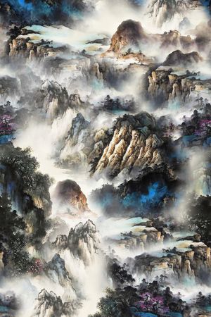 风景景观印花花型图片