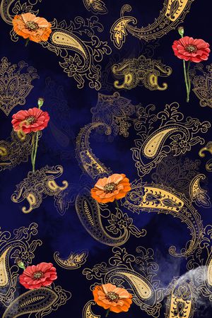 虞美人印花花型图片