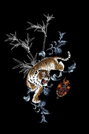老虎印花花型图片