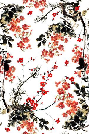 梅花印花花型图片