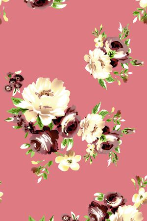 鲜花印花花型图片