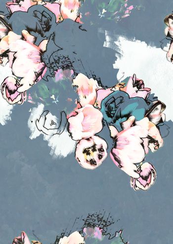 手绘花卉印花花型图片