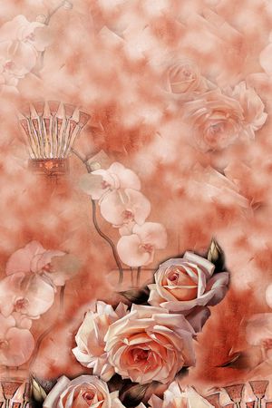 月季花印花花型图片