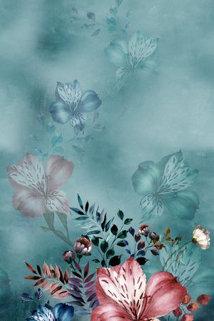 水彩花卉印花花型图片