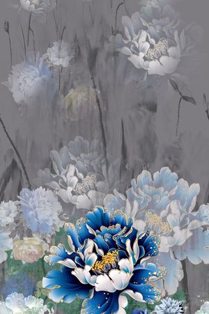 水墨风印花花型图片