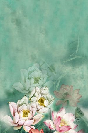 手绘花卉印花花型图片