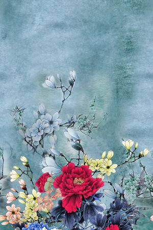 水彩花卉印花花型图片
