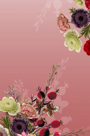 手绘花卉印花花型图片