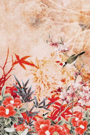 旗袍印花花型图片