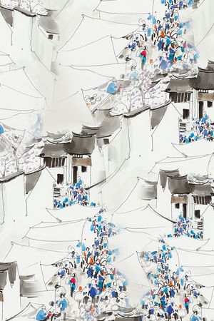 中国风印花花型图片