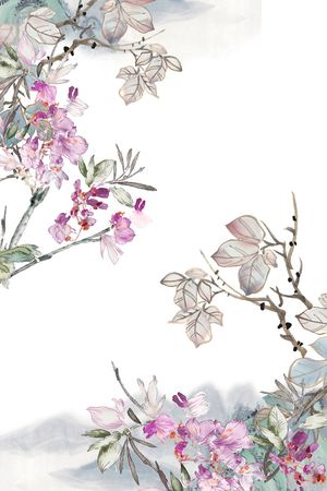 手绘花卉印花花型图片