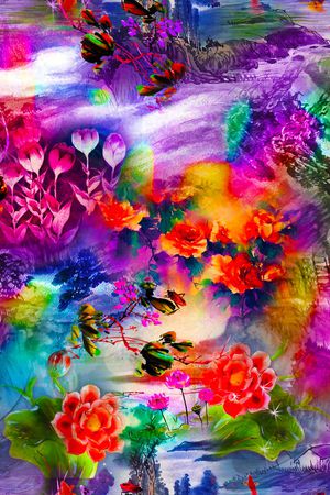 数码花型印花花型图片
