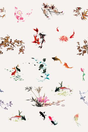 树枝印花花型图片