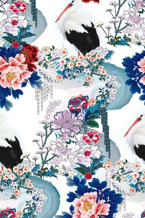 牡丹印花花型图片