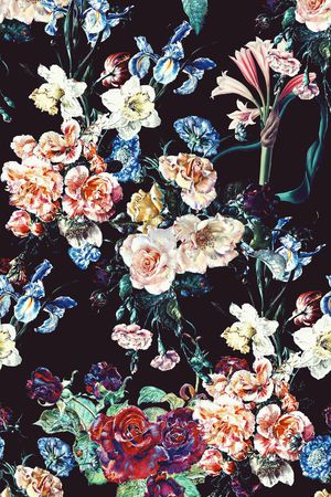 油画花型印花花型图片