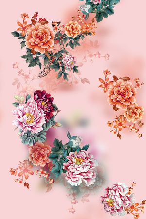 牡丹印花花型图片