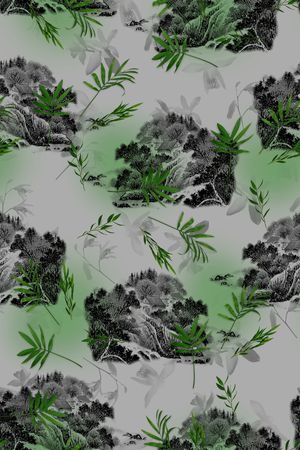 中国风印花花型图片