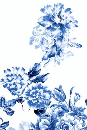 手绘花卉印花花型图片