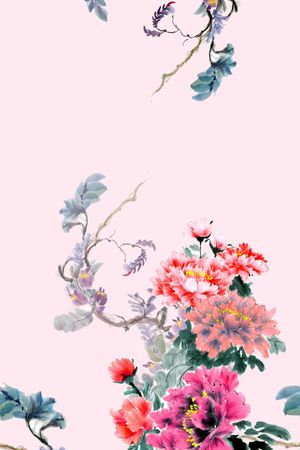 旗袍印花花型图片