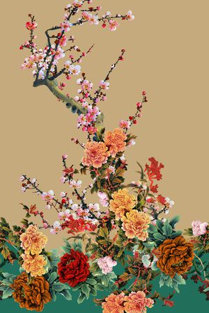 中国风印花花型图片