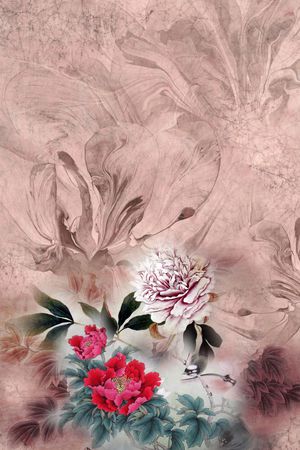 中国风定位花印花花型图片