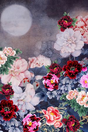 牡丹印花花型图片