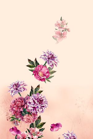 手绘花卉印花花型图片